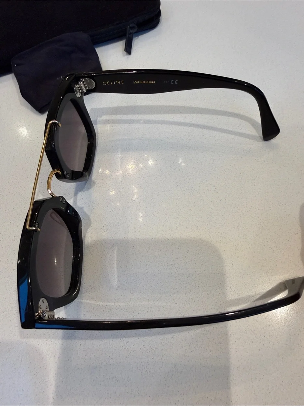 Celine Black & Gold Square CL40024U Sunglasses